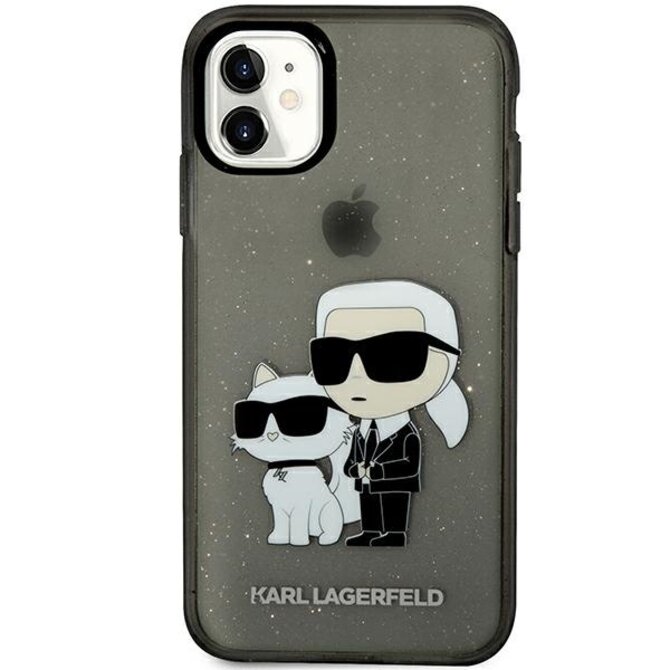 Kryt Karl Lagerfeld KLHCN61HNKCTGK Apple iPhone 11/XR black hardcase Gliter Karl&Choupette