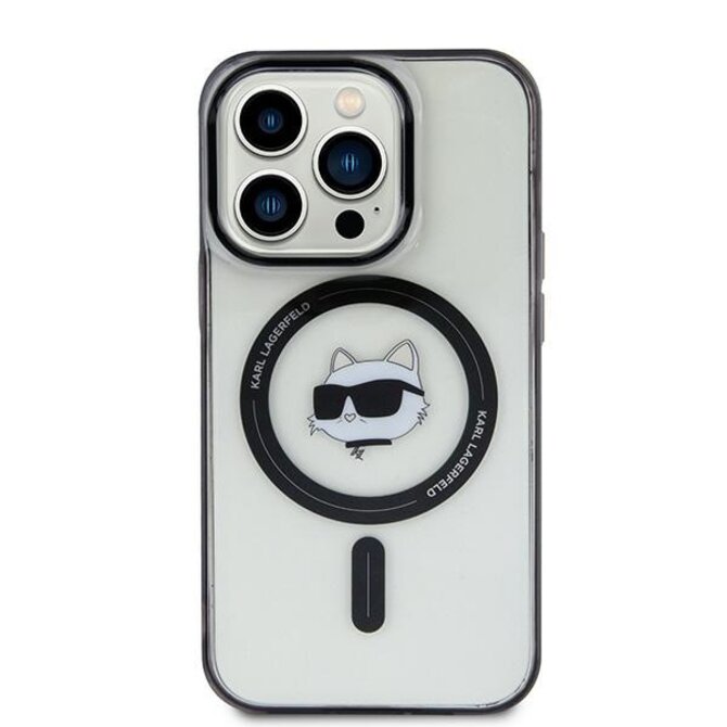 Kryt Karl Lagerfeld KLHMP15MHCHNOTK Apple iPhone 15 Plus / 14 Plus hardcase IML Choupette`s Head MagSafe transparent