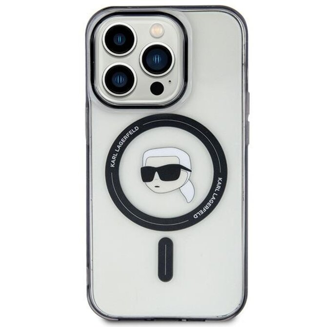 Kryt Karl Lagerfeld KLHMP15MHKHNOTK Apple iPhone 15 Plus / 14 Plus hardcase IML Karl`s Head MagSafe transparent