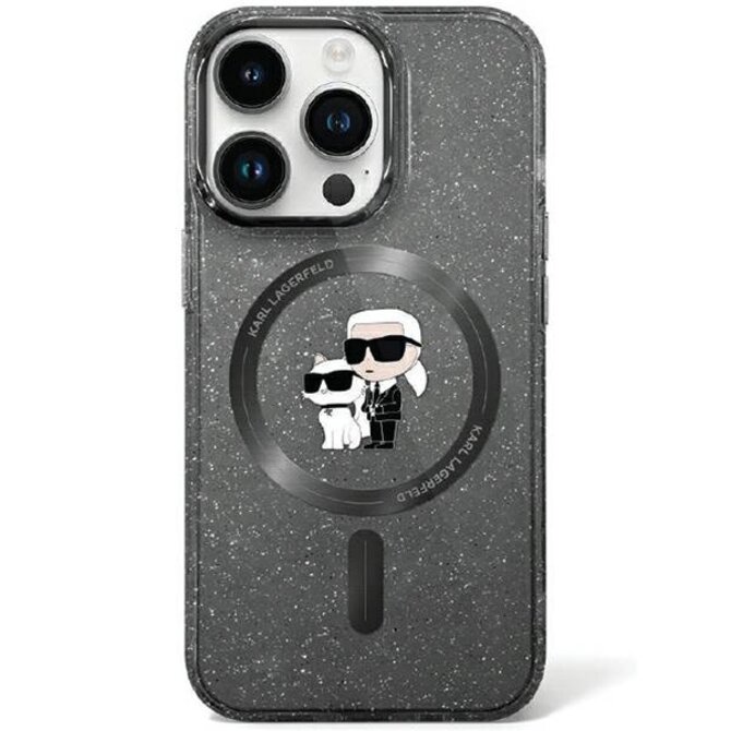 Kryt Karl Lagerfeld KLHMN61HGKCNOK Apple iPhone XR / 11 hardcase Karl&Choupette Glitter MagSafe black