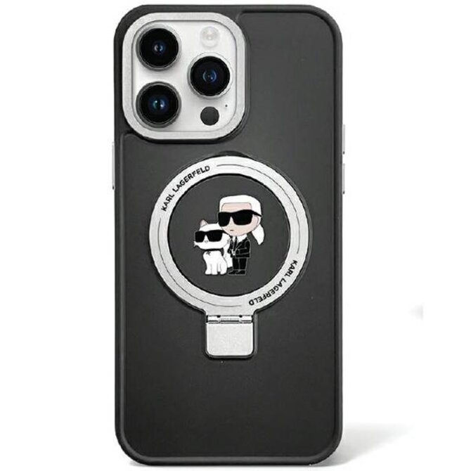 Kryt Karl Lagerfeld KLHMP13LHMRSKCK Apple iPhone 13 Pro hardcase Ring Stand Karl&Choupettte MagSafe black