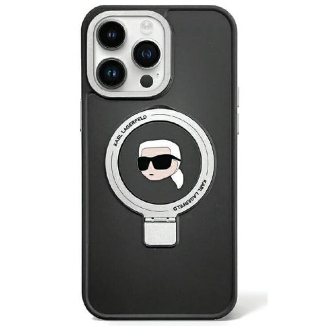 Kryt Karl Lagerfeld KLHMP15MHMRSKHK Apple iPhone 15 Plus / 14 Plus hardcase Ring Stand Karl Head MagSafe black