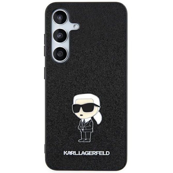 Kryt Karl Lagerfeld KLHCSA35GKNPSK Samsung Galaxy A35 hardcase  Glitter Ikonik Logo Metal Pin black