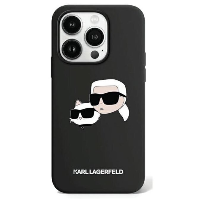 Kryt Karl Lagerfeld KLHMP15LSKCHPPLK Apple iPhone 15 Pro hardcase Silicone Karl & Choupette MagSafe black