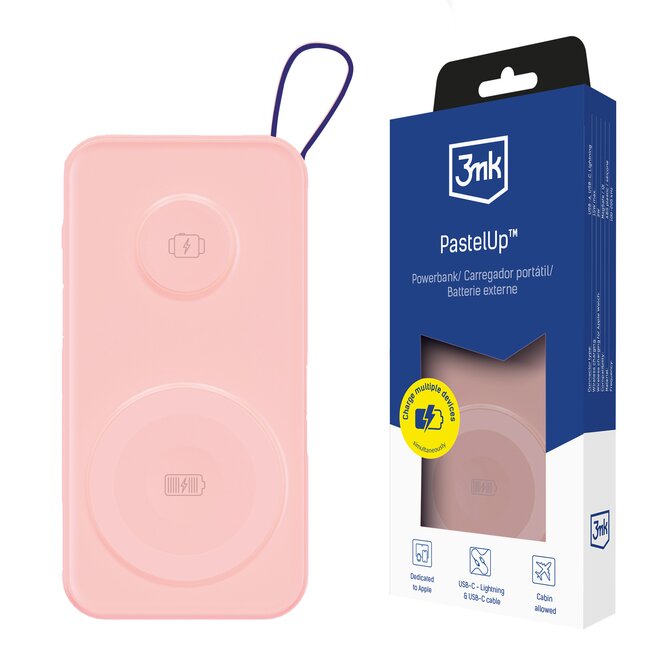 PastelUp Powerbank 10,000mAh 22.5W USB 1A1C - Pink