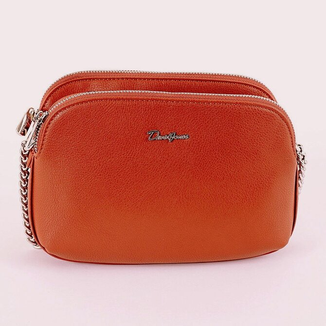 Tříoddílová hnědá crossbody kabelka David Jones 6412-2 hnědá, syntetická kůže