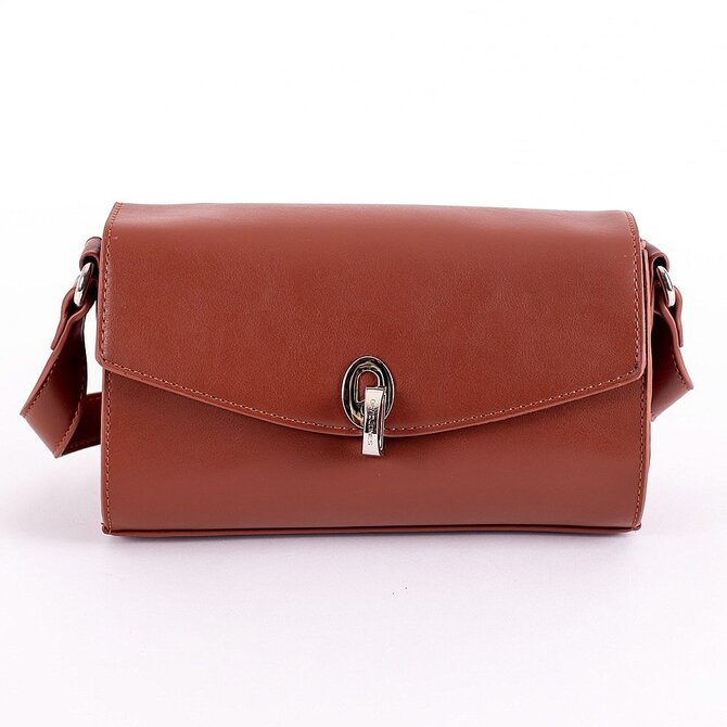 Hnědá pevnější crossbody kabelka David Jones 6433-1 hnědá, syntetická kůže