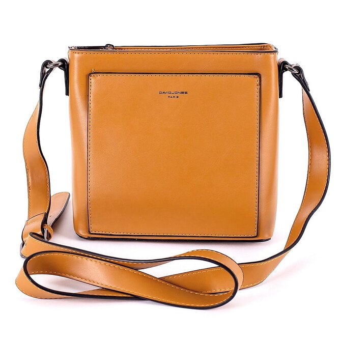 Hořčicová pevná crossbody kabelka David Jones CM5860 oranžová, syntetická kůže