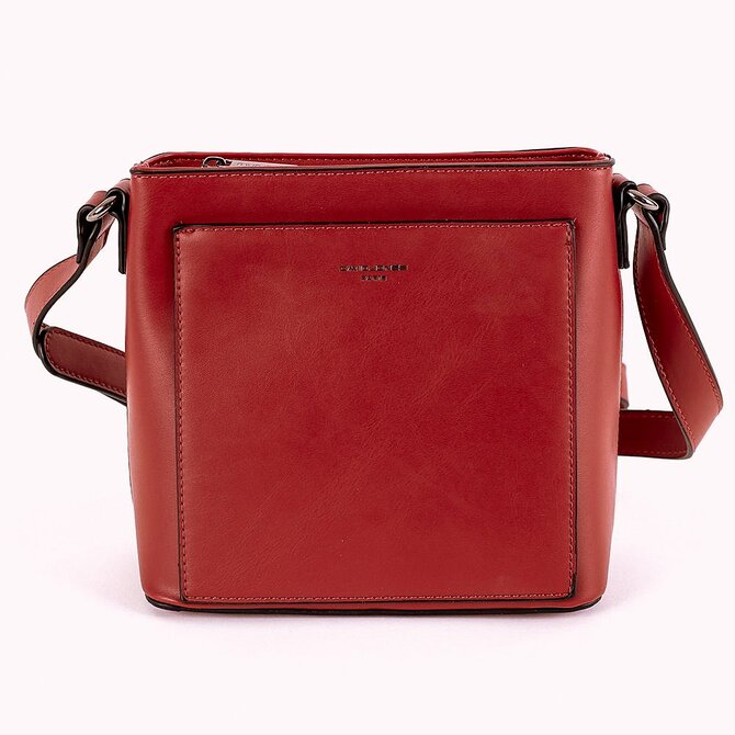 Tmavěčervená pevná crossbody kabelka David Jones CM5860 červená, syntetická kůže