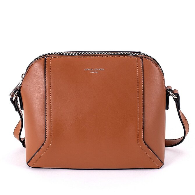 Malá pevná hnědá crossbody kabelka David Jones CM5941 hnědá, syntetická kůže