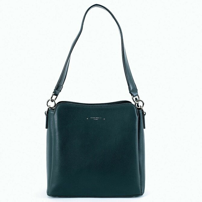 Tříoddílová zelená kabelka na rameno i crossbody David Jones 6417 zelená, syntetická kůže