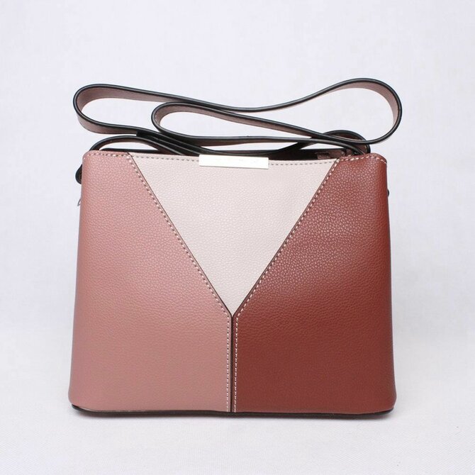 Tříoddílová růžová crossbody kabelka David Jones 6510-1 růžová, syntetická kůže