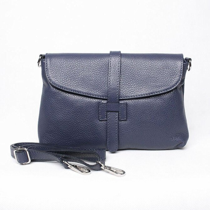 Modrá kožená kabelka na rameno/do ruky/crossbody no. 222 modrá, kůže