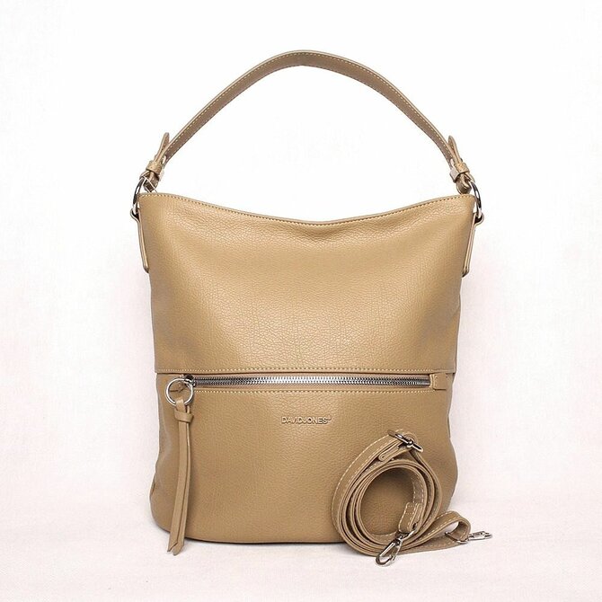 Hnědozelená (khaki) kabelka na rameno i crossbody David Jones 6518-1 hnědá, syntetická kůže