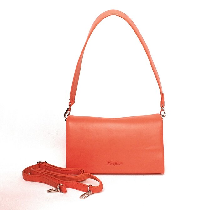 Čtyřoddílová oranžová kabelka na rameno/crossbody David Jones CM6067 oranžová, syntetická kůže