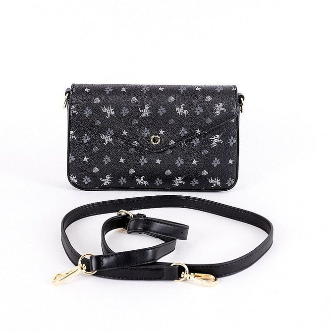 Malá pevná černá crossbody kabelka David Jones CM6120 černá, syntetická kůže