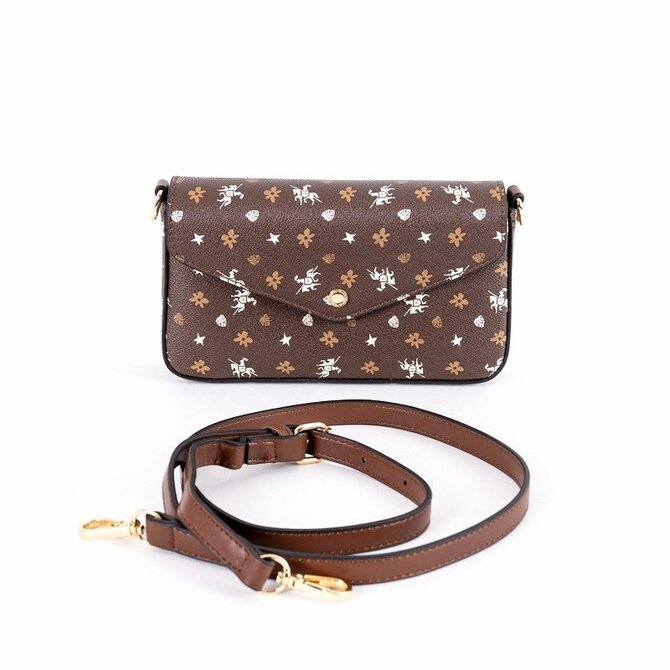 Malá pevná tmavěhnědá crossbody kabelka David Jones CM6120 hnědá, syntetická kůže