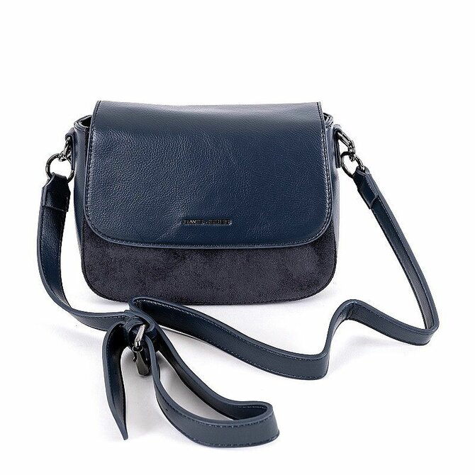 Tmavěmodrá pevná crossbody kabelka David Jones 6441-1 modrá, syntetická kůže