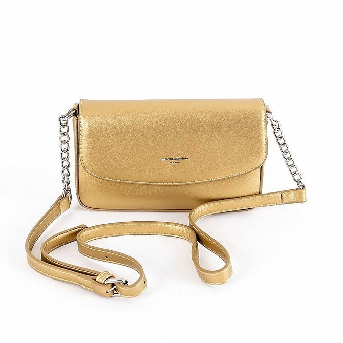 Malá zlatá crossbody kabelka David Jones CM6262A zlatá, syntetická kůže