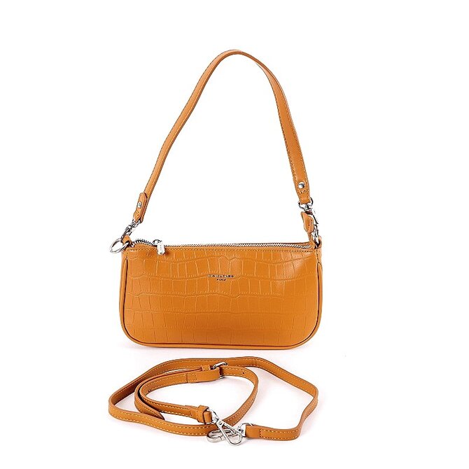 Malá karamelová kabelka na rameno či crossbody David Jones CM6256A hnědá, syntetická kůže