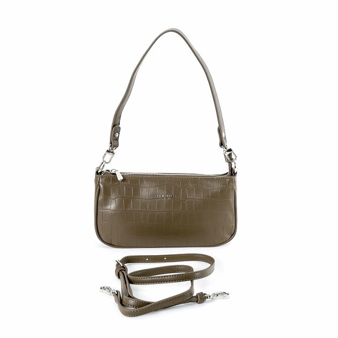 Malá khaki hnědá kabelka na rameno či crossbody David Jones CM6256A hnědá, syntetická kůže