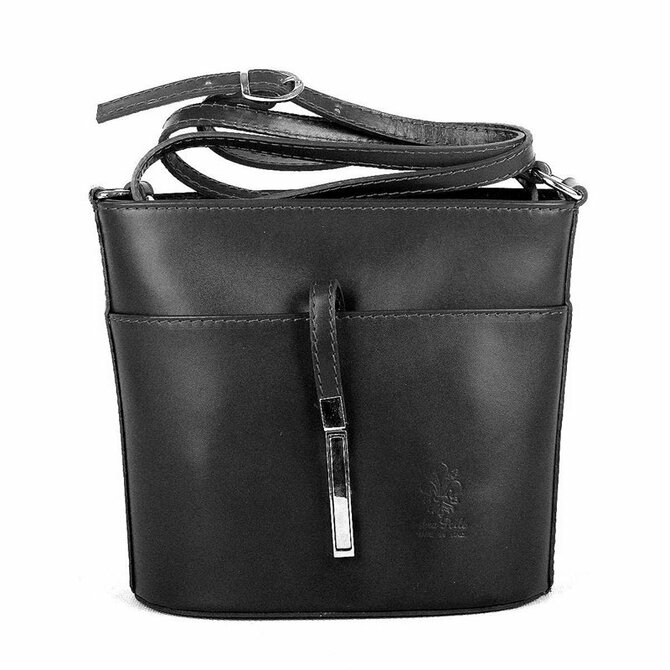 Malá kožená černá crossbody kabelka no. 52 hnědá, kůže