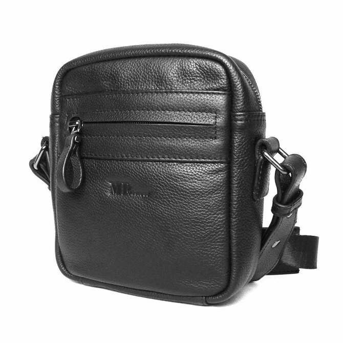 Luxusní malá kožená černá crossbody/pod ruku taška Marta Ponti no. C47 černá, kůže