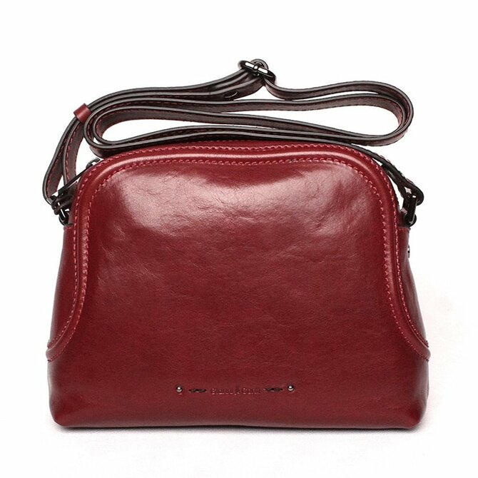 Luxusní tmavěčervená kožená crossbody kabelka Gianni Conti 257 červená, kůže