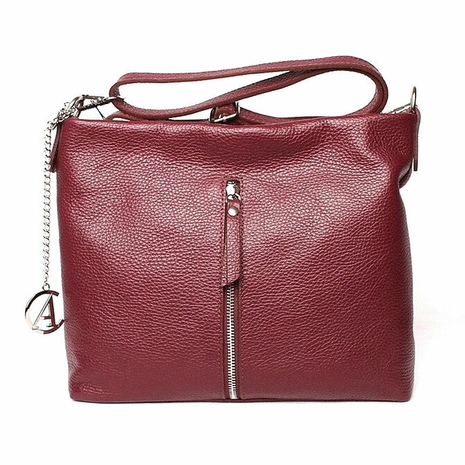 Luxusní vínová kožená crossbody kabelka Alex&amp;Co (Gianni Conti) 815 červená, kůže