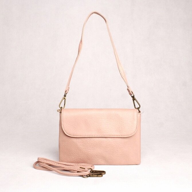 Malá růžová crossbody kabelka či psaníčko FLORA&amp;CO H9158 růžová, syntetická kůže