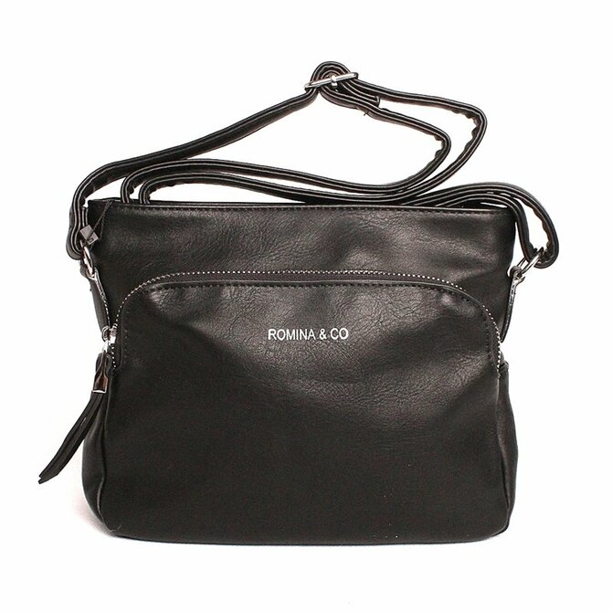 Malá černá crossbody kabelka ROMINA&amp;CO DF06 černá, syntetická kůže