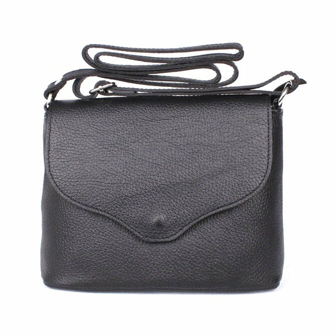 Malá kožená černá crossbody kabelka Vera Pelle no. 61 černá, kůže