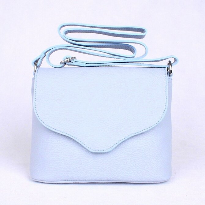 Malá kožená světlemodrá crossbody kabelka Vera Pelle no. 61 modrá, kůže