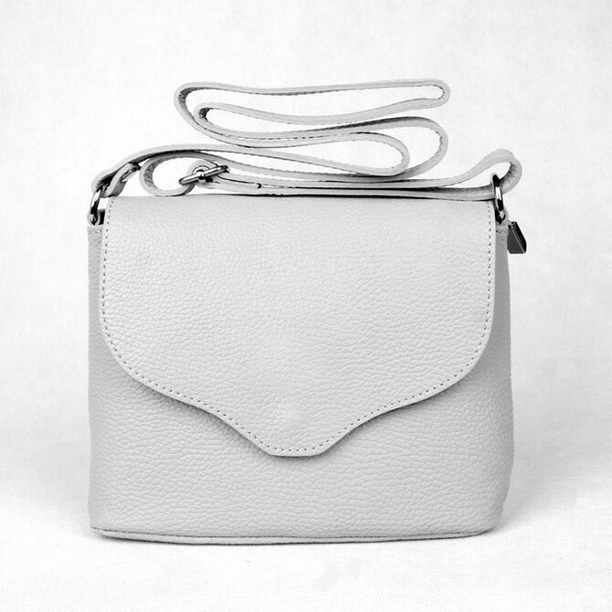 Malá kožená šedá crossbody kabelka Vera Pelle no. 61 šedá, kůže