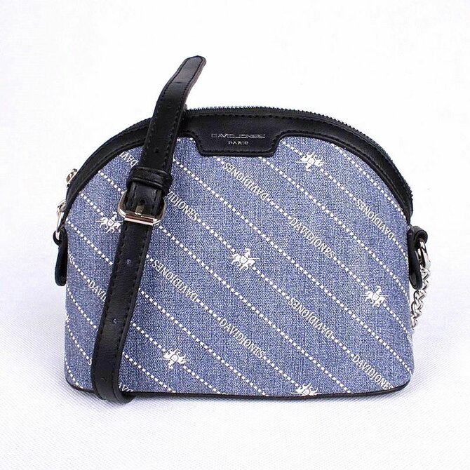 Malá pevná džínově modrá crossbody kabelka David Jones CH21050 modrá, syntetická kůže