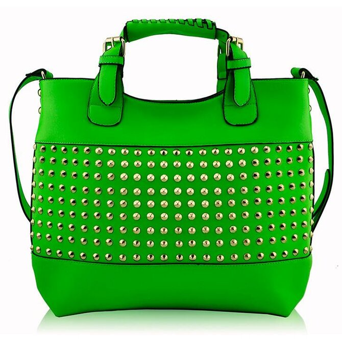 Kabelka shopperbag LS00106A světlezelená zelená, syntetická kůže