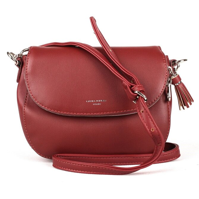 Tmavěčervená (vínová) crossbody kabelka David Jones 5824-1 červená, syntetická kůže