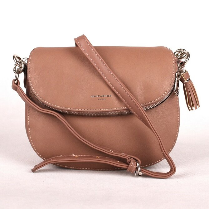 Tmavěrůžovohnědá crossbody kabelka David Jones 5824-1 růžová, syntetická kůže