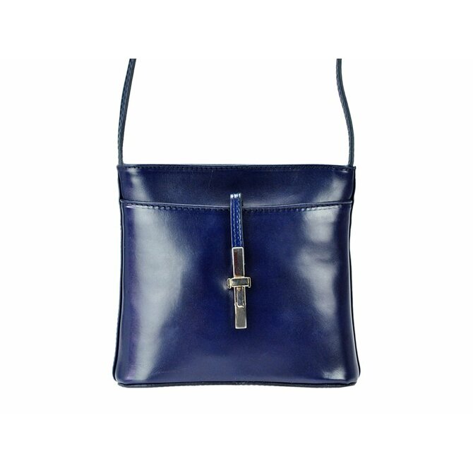 Malá kožená tmavěmodrá crossbody kabelka no. 44 modrá, kůže