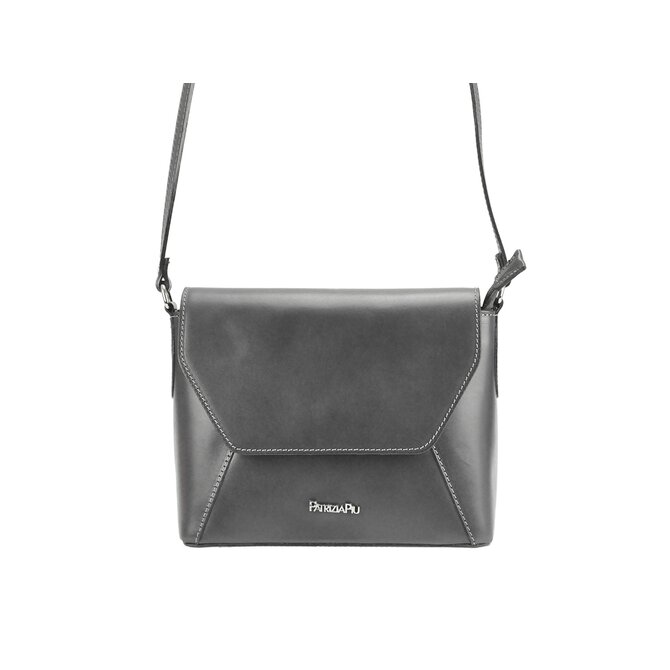 Tmavěšedá kožená crossbody kabelka Patrizia Piu no. 04 šedá, kůže