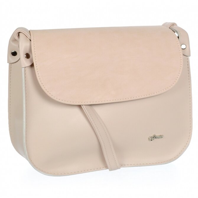 Světlerůžová crossbody kabelka Grosso M293 růžová, syntetická kůže