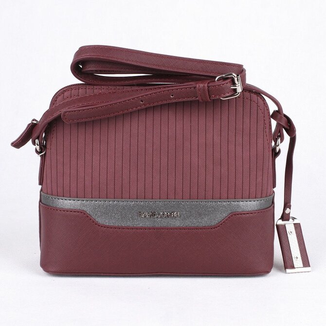 Malá tmavěčervená crossbody kabelka David Jones 6103-1 červená, syntetická kůže