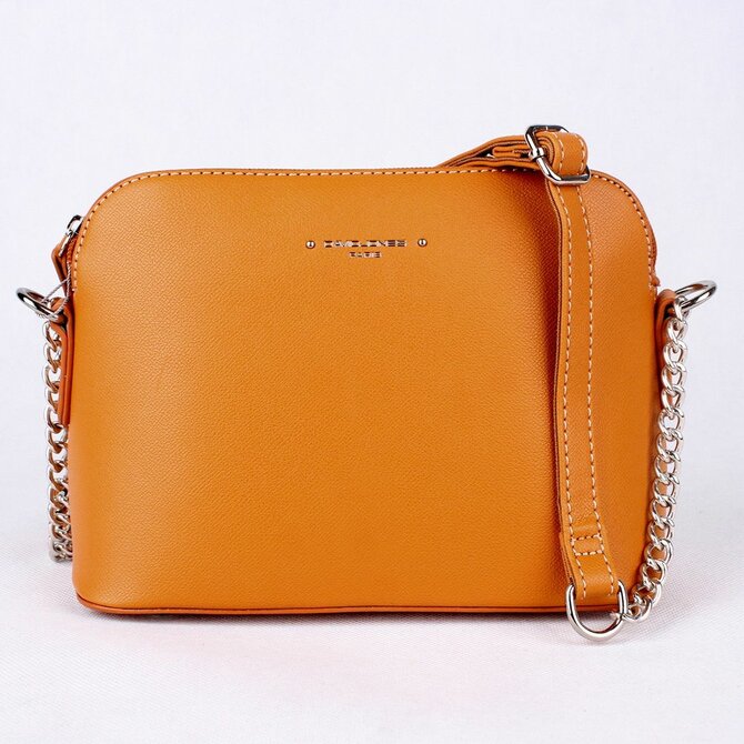 Malá pevná oranžová (hořčicová) crossbody kabelka David Jones CM5396 oranžová, syntetická kůže