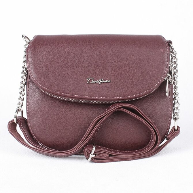 Tmavěvínová crossbody kabelka David Jones 6100-1 fialová, syntetická kůže