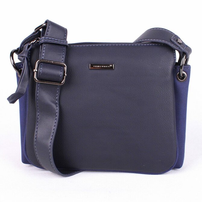 Tříoddílová tmavěmodrá crossbody kabelka David Jones CM5322 modrá, syntetická kůže