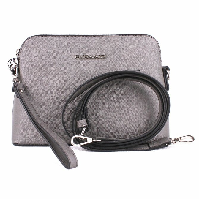 Malá pevná šedá crossbody kabelka Flora F3772 šedá, syntetická kůže