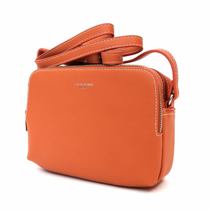 Korálová dvouoddílová crossbody kabelka David Jones CM5616A oranžová, syntetická kůže