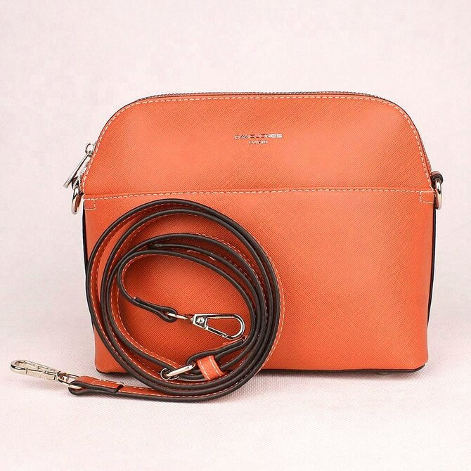 Malá pevná korálová crossbody kabelka David Jones 6224-1 oranžová, syntetická kůže