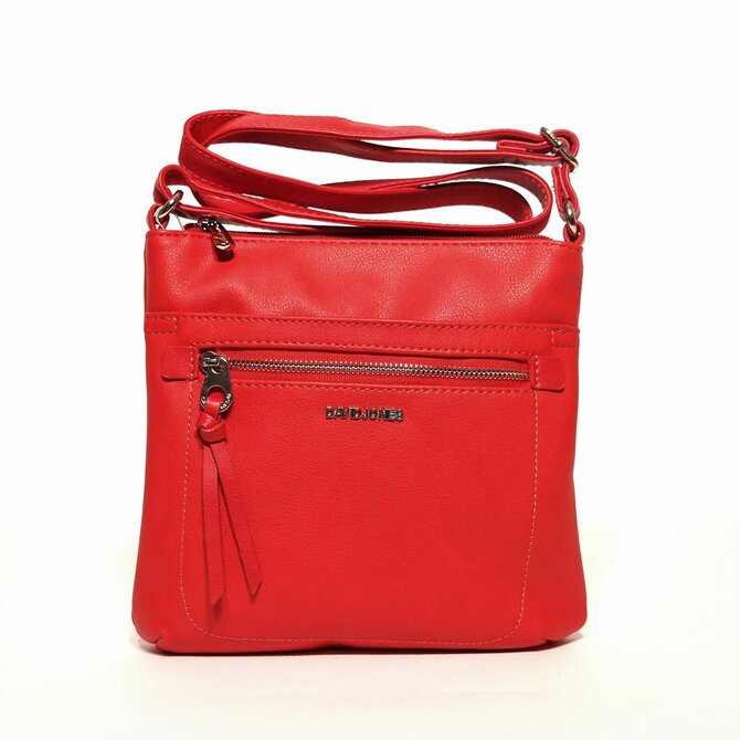 Malá červená crossbody David Jones 6214-2 červená, syntetická kůže