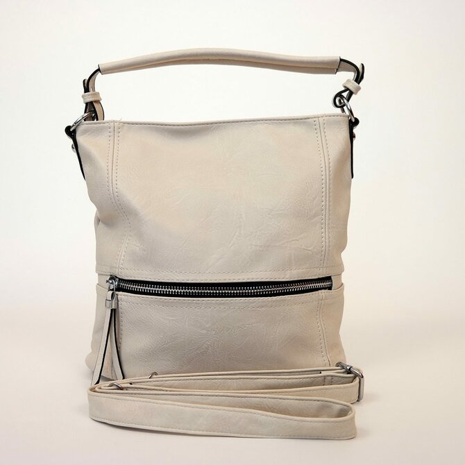 Středně velká béžová kabelka na rameno i crossbody ROMINA &amp; CO D167/20 béžová, syntetická kůže